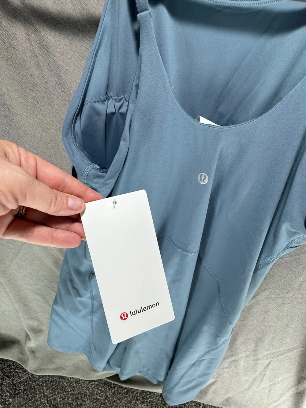NWT Lululemon Align High Neck Dress C/D Nulu Blue Size 10 Built-In Shorts